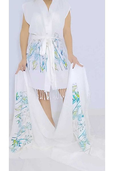 Nevin Acar Σετ μπουρνούζι και πετσέτα Peshtemal Blue Chicory Peshtemal 2 τεμ