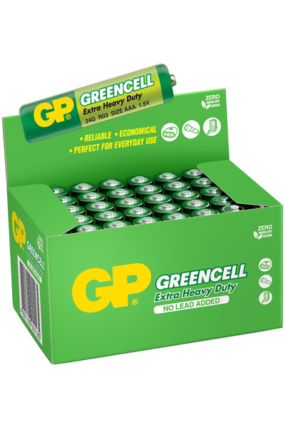 GP 24G Greencell R03/1212/AAA İnce Pil, 1.5 Volt, 40'lı Kutu