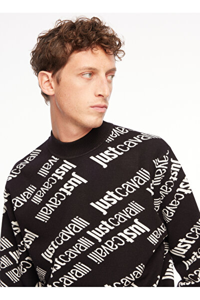 Just Cavalli Bisiklet Yaka Slim Fit Siyah Erkek Kazak 75OAFM05