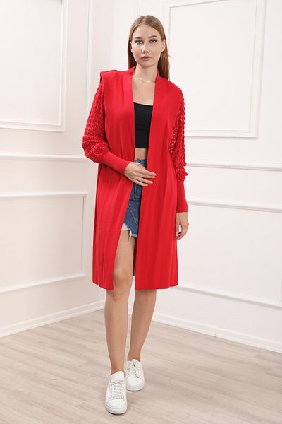 For Angels Red Cardigan with Openwork Sleeves - 2352403 Std