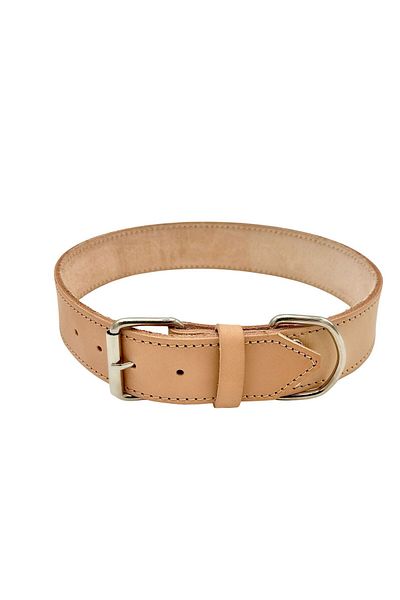 TB Leather Leather Dog Collar - Vegetable Tanned Leather Stitched Neck Collar