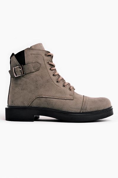 Lal Shoes & Bags Мъжки ботуши Bates с връзки и цип с детайли от колан - VISION