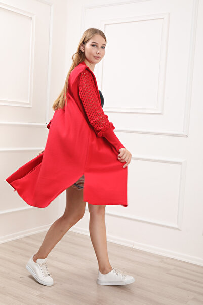 For Angels Red Cardigan with Openwork Sleeves - 2352403 Std