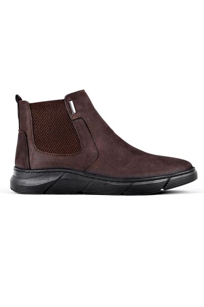 Lal Shoes & Bags Мъжки боти Fallon от естествена кожа с гумени детайли, кафяви