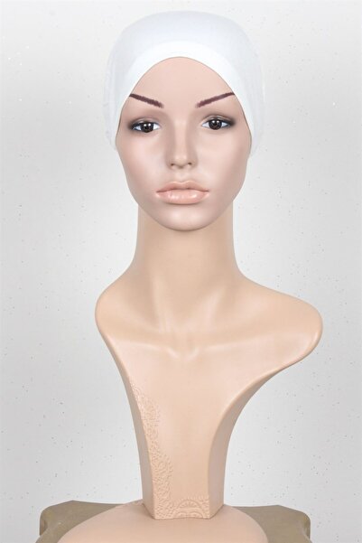 Eşarppark Likralı Bağsız Bone 2501-10 Beyaz