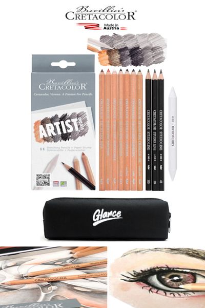 GLANCE Cretacolor Artist Studio Sketching Pencils Set of 11