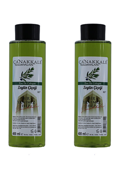 ÇANAKKALE kolonyaları 2 Adet - Zeytin Çiçeği Kolonyası - 400 ml - (PET ŞİŞE)