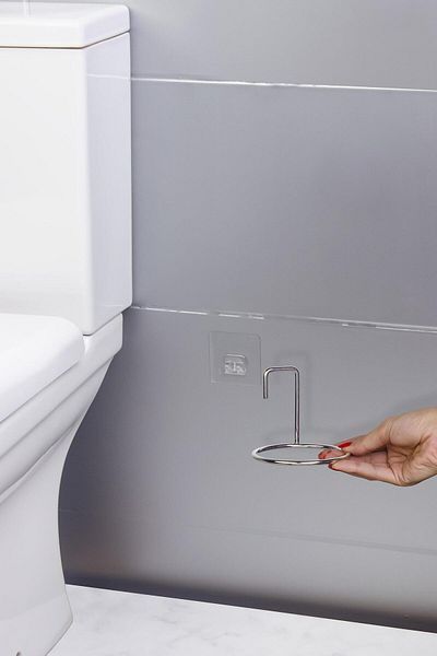 Okyanus Home Βάση βούρτσας Chrome Magic Fix Magic Adhesive WC