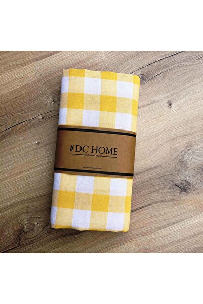 Denizli Concept Sarı/beyaz Kareli Masa Örtüsü - Çok Amaçlı Piknik & Mutfak Masa Örtüsü