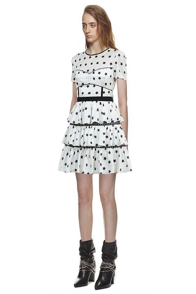 nish for you Star Detail White Design Mini Dress