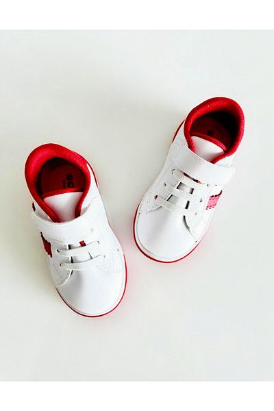 babelia Pantofi sport albi ortopedici First Step din piele artificială