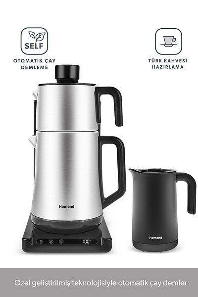 HOMEND Smart Royaltea Plus 1781h 2 In 1 Inox Automatic Tea And Turkish Coffee Machine Wifi