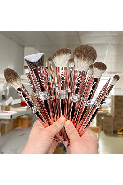 Z'oreya مجموعة فرش مكياج فاخرة مكونة من 12 قطعة من الألماس + حقيبة بتصميم عصري 826334