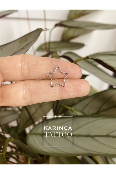 Karınca Piercing Star Earrings Thin Silver Color Ear Tragus Helix Piercing