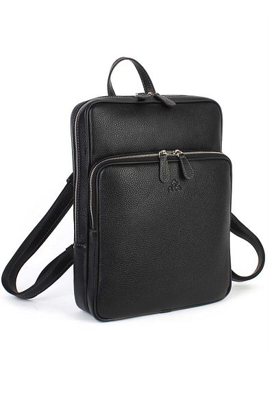 Aka Deri AKA LEATHER 905 RUCSAC AFACERI 100% PIELE VERITĂRĂ CU COMPARTIMENT LAPTOP NEGRU