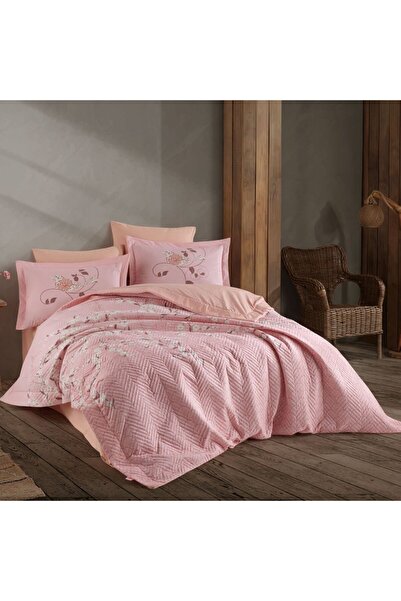 Hobby Missy Pudra - Çift Kişilik Poplin Kapitone Nevresim Takımı