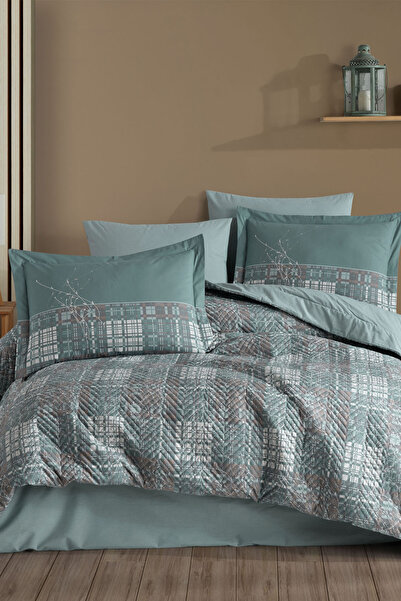 Hobby Lucia Yeşil - Tek Kişilik Poplin Kapitone Nevresim Takımı