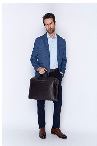 Aka Deri AKA LEATHER 245 100% GENUINE LEATHER UNISEX LAPTOP/BRIEFCASE LIGHT BROWN