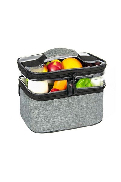 CarryNova Lunch Box Adult Child Food Lunch Carrying Bag Gray