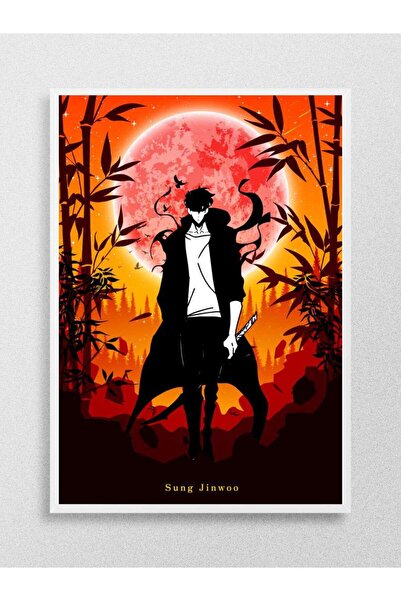 Mudi Store Sung Jinwoo Solo Leveling Anime Poster Çerçevesiz Yüksek Kalite Anime Duvar Poster