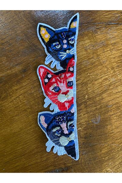 Gönülden Tasarım 26X7 CM FERĂ STICLA STICKABLE CU PĂLĂRIE DE PIATRĂ 3 PIESE APPLICATĂ PENTRU CATĂ PATCH