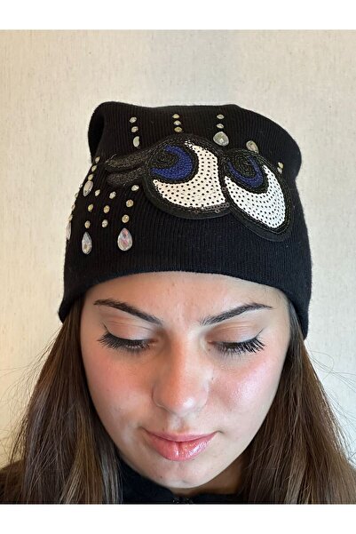 Gönülden Tasarım Pul Payet Armaa Aplikeli Taşlı Bere Kadın Bere