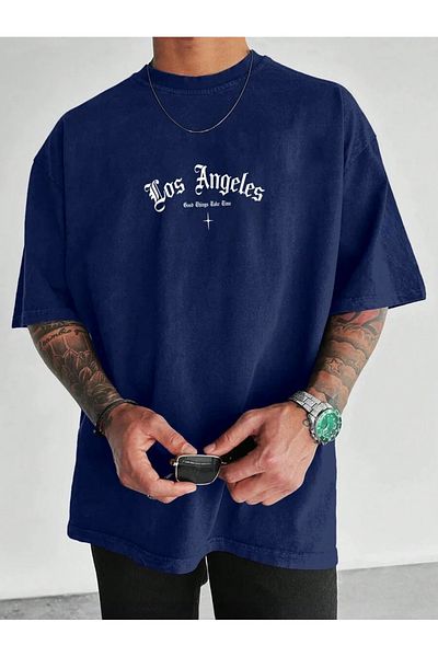 MOONBULL Ανδρικό μπλουζάκι Los Angeles Good Things Back με στάμπα Oversize
