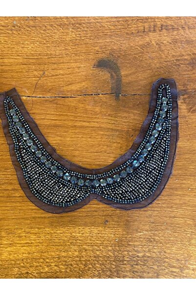 Gönülden Tasarım 7X26 CM Mărgele ALBASTRU ÎNCHIS GOLĂ APPLICATĂ CUSUT HOBIE M...