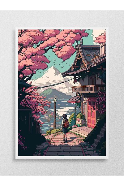 Mudi Store Japan Pixel Art 03 Anime Poster Çerçevesiz Yüksek Kalite Anime Duv...
