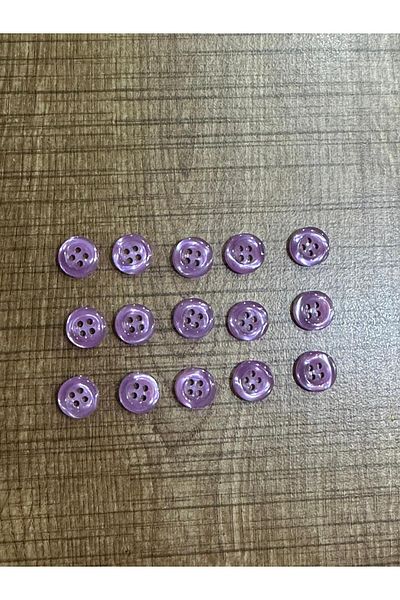 Gönülden Tasarım 1 CM 15 PCS 4 HOLES BUTTON SEWING ACCESSORY SHIRT Cufflinks Purple