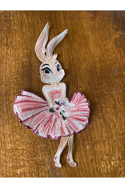Gönülden Tasarım 31X15 CM BAILARINĂ IEPURE APPLIQUE ARMĂ PATCH CUSUT ACCESORIUM HOBI