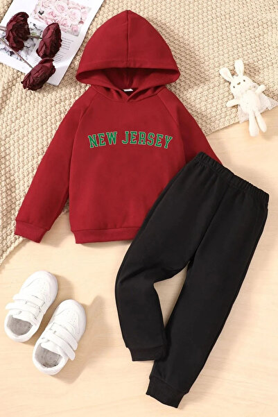 SILATU NEWJERSEY PRINTED (RED) BLACK CHILDREN'S SET