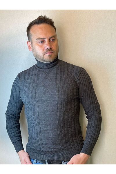 Gönülden Tasarım ΑΝΔΡΙΚΟ ΠΟΥΛΟΒΕΡ ΜΕ ΠΛΗΡΗ ΛΑΙΜΟ SLIM FIT Lycra ΔΙΑΜΑΝΤΙ ΜΕ ΣΧΕΔΙΟ