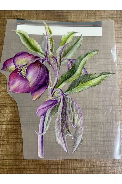 Gönülden Tasarım 26x22 cm Tricou imprimat cu model de flori de lotus, care se lipsește cu călcat