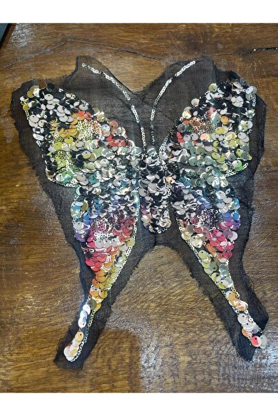 Gönülden Tasarım 29x24cm Paiete Paiete Colorate Fluture Applique Crestă Patch Cusut Accesoriu Hobby