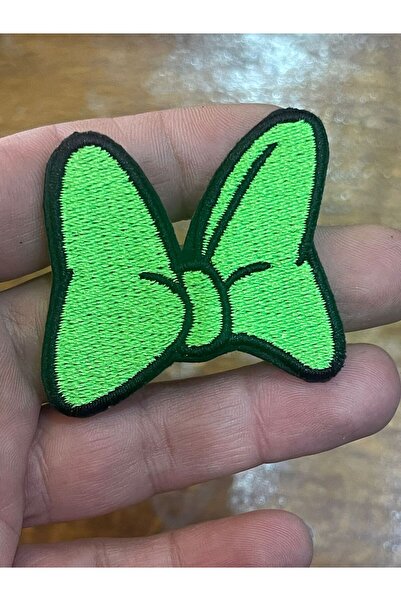 Gönülden Tasarım 5x4 cm fosfor zelena pegla našivena mašna aplikacija vez hob...