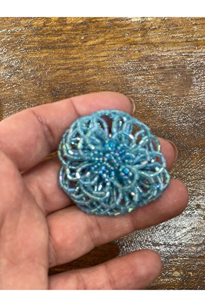 Gönülden Tasarım 5x5 Cm El Dizmesi Boncuk Işleme Çiçek Broş Yaka Iğnesi Türba...