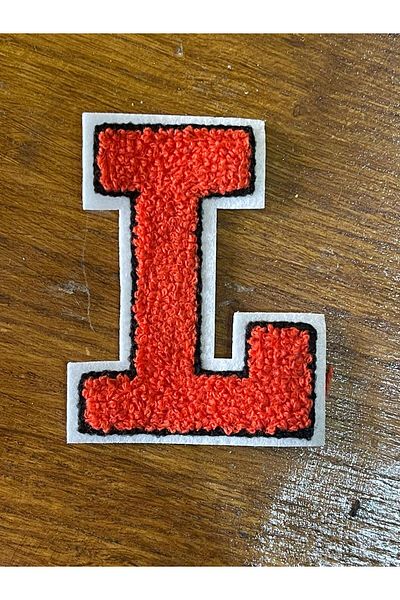 Gönülden Tasarım 9x7 Cm Țesut Portocaliu Litera L Applique Armatura Patch Cusut Hobby Material Accesoriu