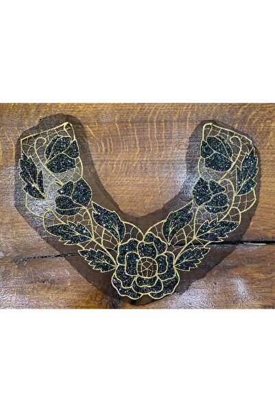 Gönülden Tasarım Tul și broderie Broderie cu pietre și sclipici Guler aplicat...