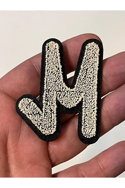 Gönülden Tasarım 5x4 Cm Litieră Litieră Litera M Aplicație în relief Aarma Patch