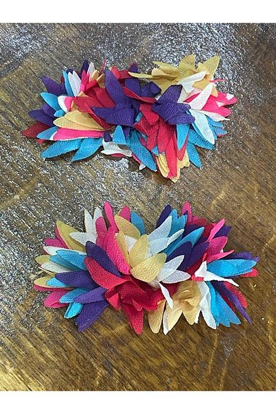 Gönülden Tasarım 8x2 Cm 2 bucăți Volan Design Colorat Applique Accesoriu de cusut Patch Armatura