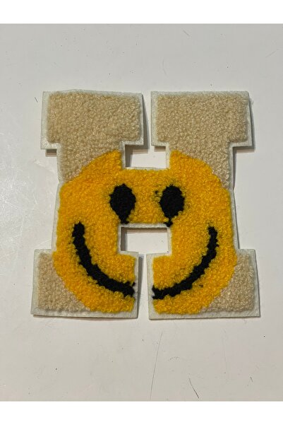 Gönülden Tasarım 12x11 Cm Litera H Smiley Face Applique Crest Patch Accesoriu de cusut