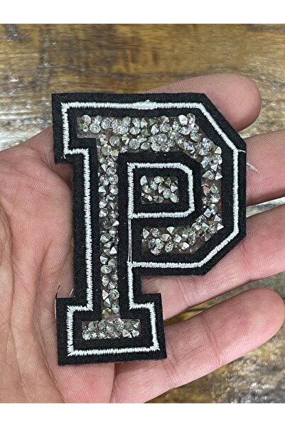 Gönülden Tasarım 7x5 cm peglana slova P Sa kamenčićima izvezena aplikacija za...