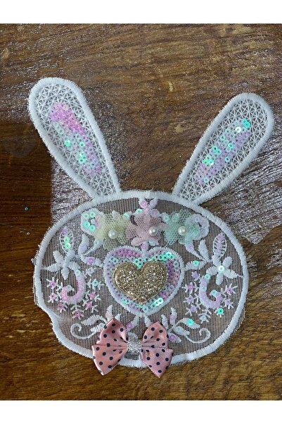 Gönülden Tasarım 11x13 cm Srce sa ušima Vez Guipure Aplikacija Vez Reljefni H...