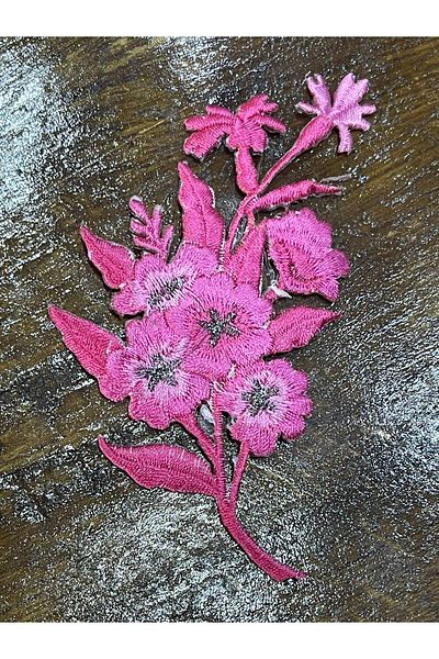 Gönülden Tasarım 10x6 Cm Bunch de flori adezive cu fier de călcat Applique Armatura Accesoriu pentru hobby de cusut roz