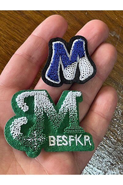 Gönülden Tasarım 3x3 4x5 Cm Ütü Ile Yapışan Kabartma 2 Model M Harfleri Aplik...