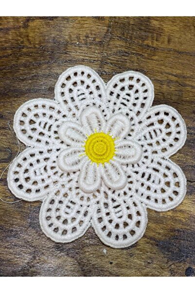 Gönülden Tasarım Çap 14 Büyük Dokuma Nakış Işleme Papatya Aplike Yama Arma Di...