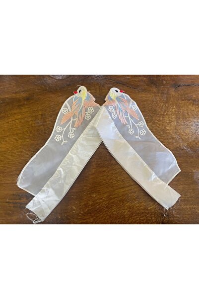 Gönülden Tasarım 10X48 CM BEYAZ NAKIŞ İŞLEME KUŞ İŞLEME YAKA ELBİSE GÖMLEK YA...