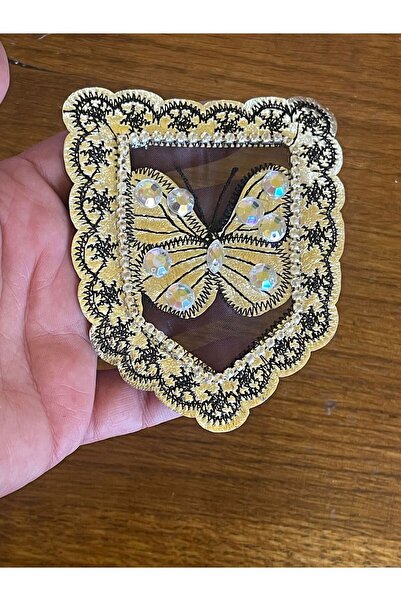 Gönülden Tasarım 9X8 CM SREBRNE BOJE UOKVIREN ZIRKON KAMEN LEPTIR APLIKACIJA ...