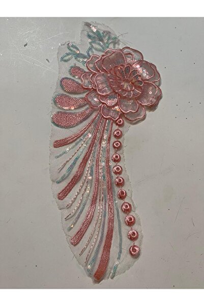 Gönülden Tasarım 30x13 cm ružičasta guipure vezana anđeoska krila aplikacija